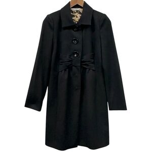 *last call* LIU JO black long coat with leopard print lining, size 42 IT